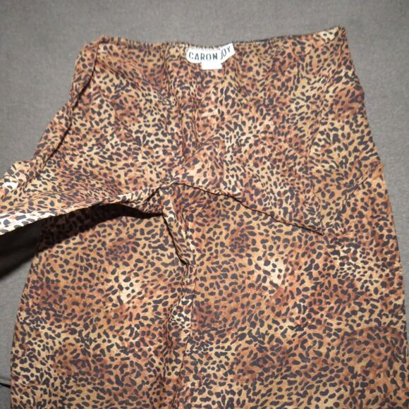 Caron Joy Vintage Leopard Print Tie Waist Chiffon Maxi Skirt Size Small-Medium - Picture 2 of 7